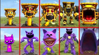NEW SIZE COMPARISON ALL BELAZ TRUCK SPRUNKI VS ALL CATNAP SPRUNKI PHASE 1-10 in Garry's Mod!