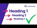 How to format Headings in Hostinger Website Builder for SEO