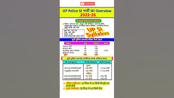 up si syllabus 2025 | up si physical test male and female | up si exam pattern #upsi #jobs