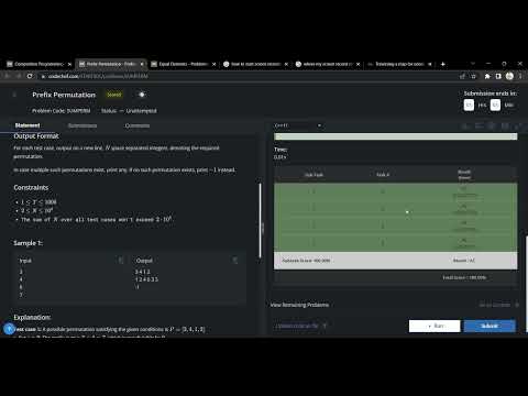 Prefix Permutation || CodeChef Starter 80 || Problems || Solution || Accepted