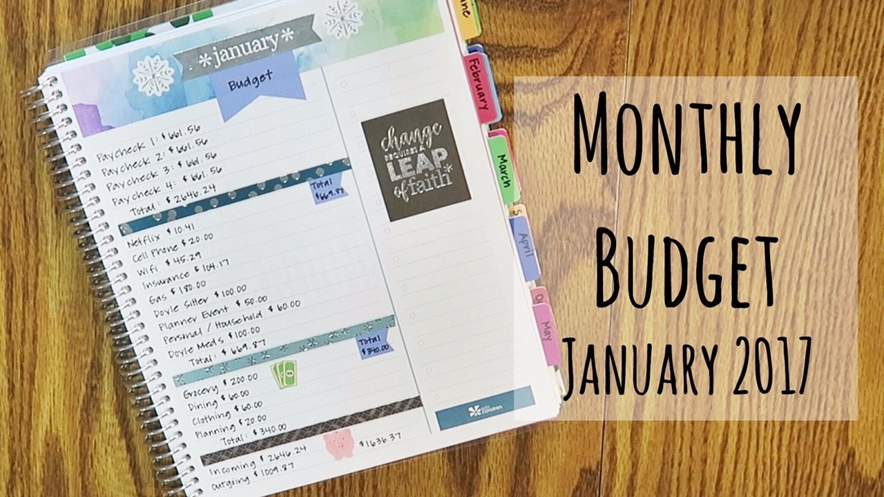 Monthly Budget | January 2017 - YouTube