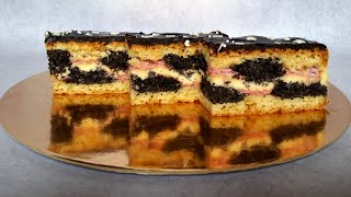 Poppy-strawberry cake.Recipe for a delicious and fragrant cake with poppy seeds.Delicious and Simple