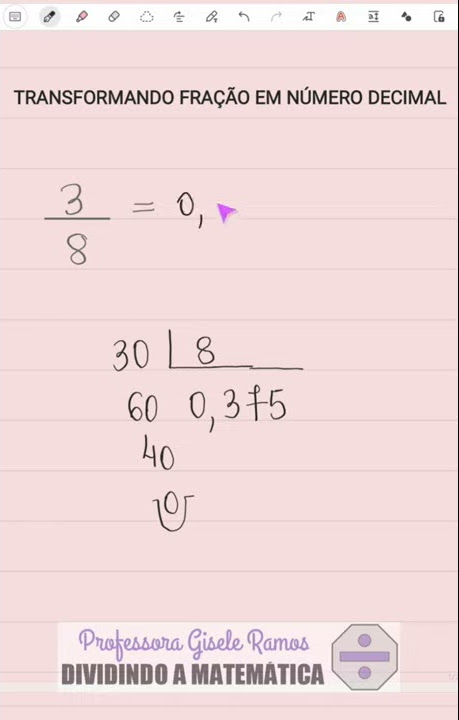 Fração para decimal - math, Fração para decimal 3/5 Como transformar uma  fração em decimal Matemática com a Gis #fracao #decimal #matematica #math  #mathematics #professor #enem, By Matemática Gis com Giz