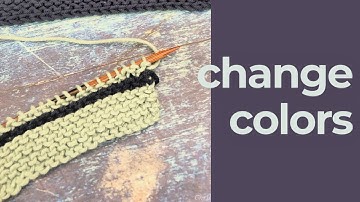 How to Change Colors Knitting Garter Stitch Stripes Video Tutorial