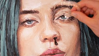 Painting a Billie Eilish portrait using only my retainers