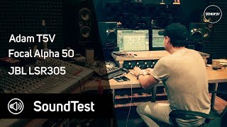 Adam T5V vs Focal Alpha 50 vs JBL LSR305. Sound test
