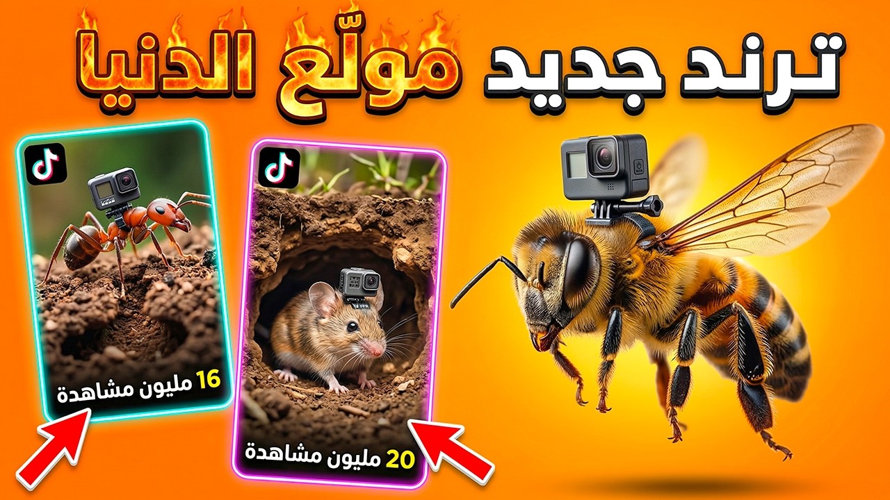ترند جديد مولّع يوتيوب 🐜🔥 اعمل فيديوهات الحيوانات بالكاميرا الصغيرة (مجانًا بالذكاء الاصطناعي)