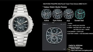 Galaxy watch face-159. Philippe Nautilus Travel Time Chrono 5990 1A 011 #갤럭시워치6 #patekphilippe
