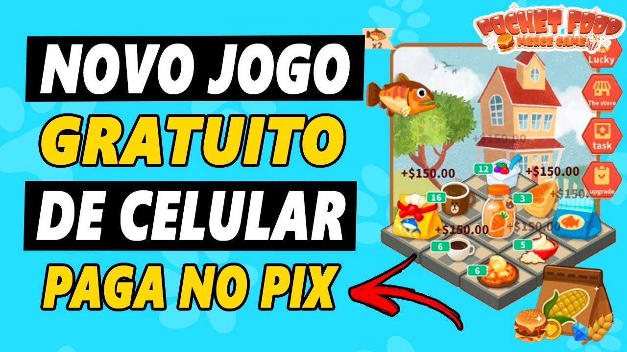 NOVO JOGO GRÁTIS PAGANDO NO PIX! Como GANHAR DINHEIRO jogando POCKET FOOD  (FREE TO PLAY) 