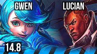 GWEN vs LUCIAN (MID) | 7 solo kills, 300+ games | EUW Diamond | 14.8