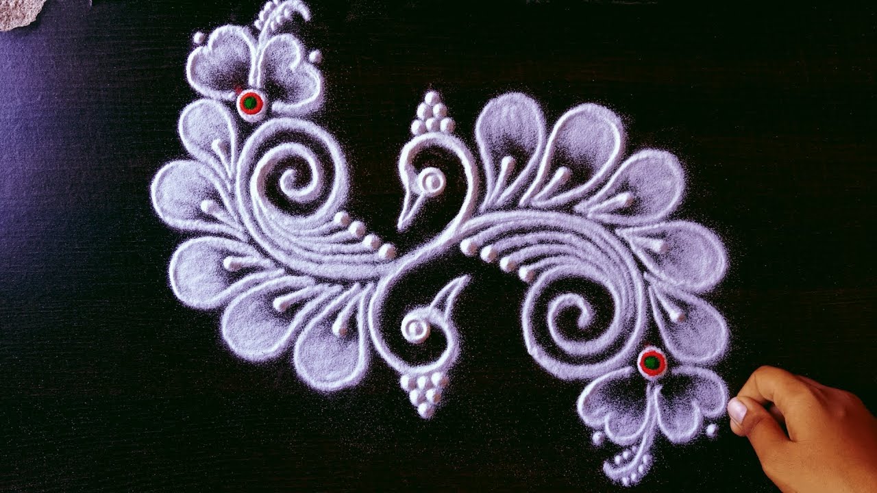 daily use rangoli || rangoli || rangoli design || freehand rangoli ...