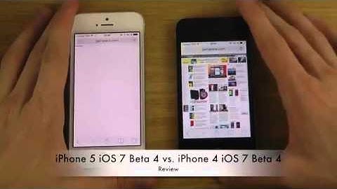 iPhone 5 iOS 7 Beta 4 vs  iPhone 4 iOS 7 Beta 4   Review