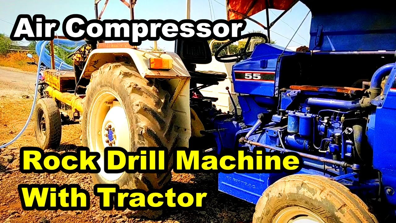 Air Compressor Rock Drill Machine With Tractor Mounted YouTube