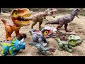 Giant T-REX vs. CARNOTAURUS &amp; TRIPCERAPTOPS 🦖 Jurassic World Unboxing | Dinosaur Toys ASMR