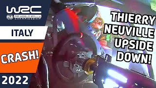 Thierry Neuville CRASH : WRC Rally Italia Sardegna 2022. WRC+ All Live clip.