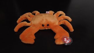 TY BEANIE BUDDIES 1999 DIGGER THE (ORANGE) CRAB PLUSH REVIEW