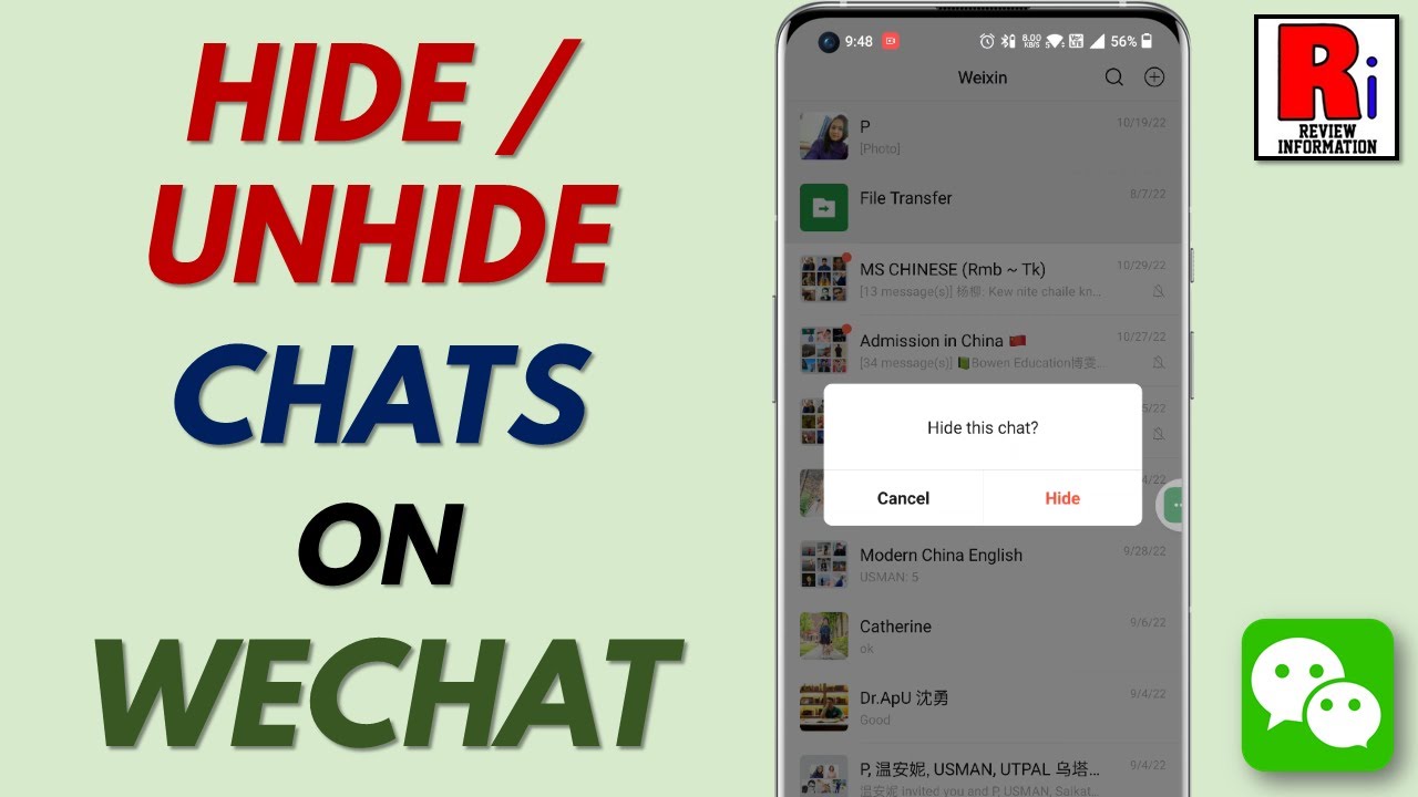 Hide and Unhide LINE Chats