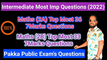 2022 PUBLIC EXAMS MOST IMP MATHS (2B) & MATHS (2A) IMP QUESTIONS//DONT MISS IT//