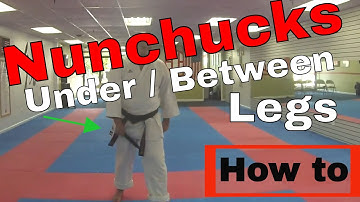 How to use Nunchucks for beginners Part 1 Basic Nunchuck Drill - In Between the Legs Nunchuck Trick