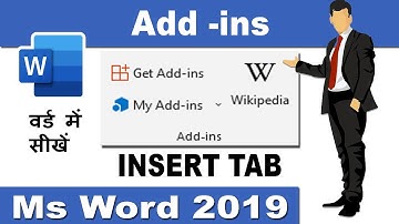 Intermediate Microsoft Word Tutorial - Using Word Add-Ins - Microsoft Word 2019 [Hindi/Urdu]