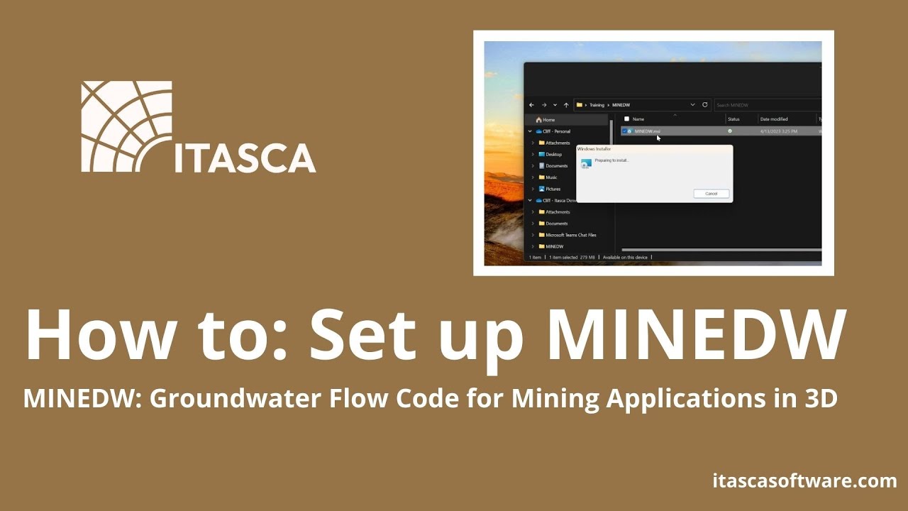 How to Set Up MINEDW | ITASCA Software Academy - YouTube