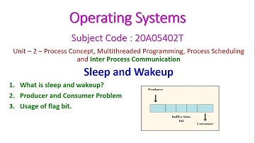 Sleep and Wakeup-Operating Systems-20A05402T-Unit-2
