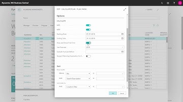 How to set the fields and setting when Calculating the Plan in the Planning Worksheet