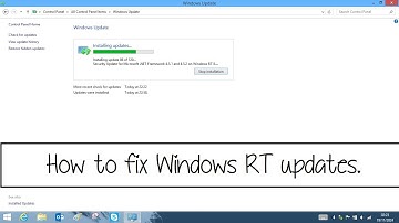 How to fix Windows RT updates.