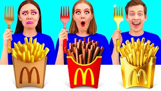 картинка: Бедная vs Богатая vs Ультра богатая еда Челлендж от Parara Best