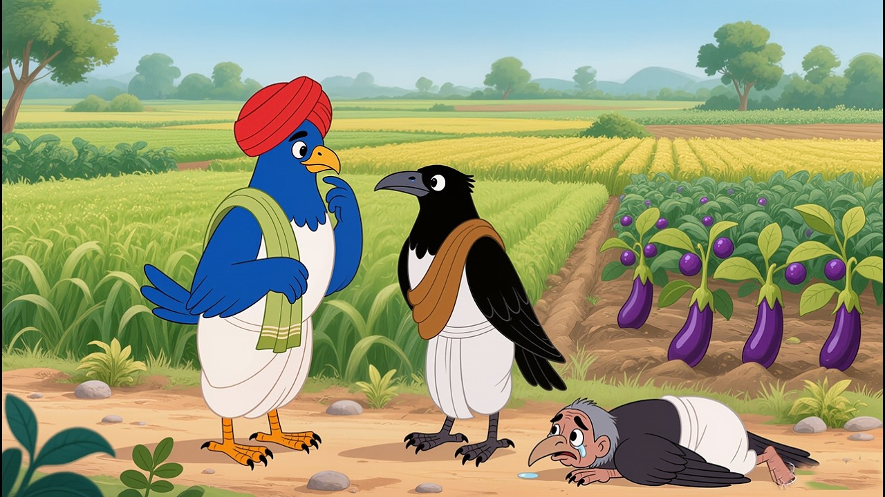 बूढ़े कौवे को घर से निकाला   The cunning wife of a poor farmer. #HindiCartoon #birdAnimation
