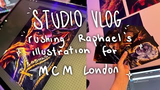 Studio vlog 1 🌸 Rushing Raphael's illustration for MCM London