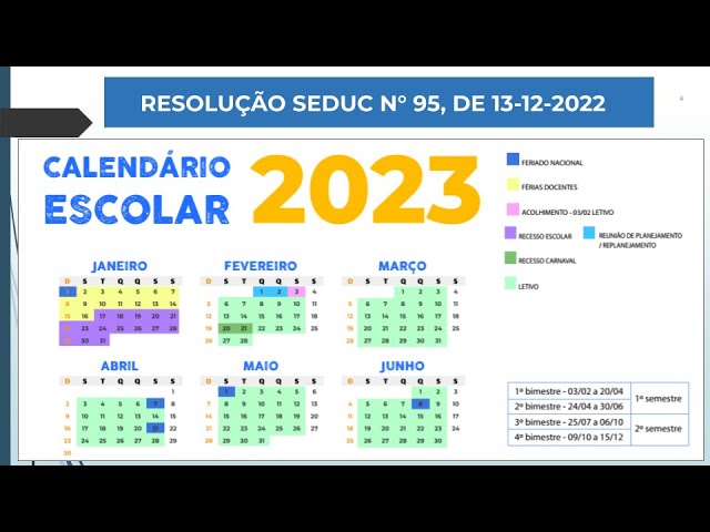 CALENDÁRIO ESCOLAR 2023