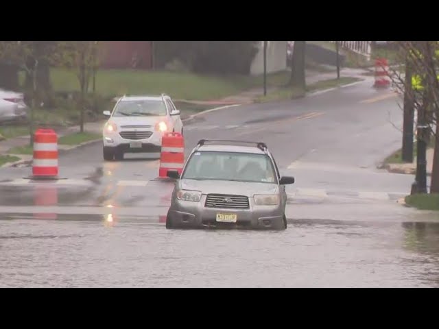 Heavy Rain Causes Flooding In Nutley