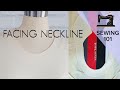 Sewing Facing into Neckline with Invisible Zipper | Facing Method / professional ways