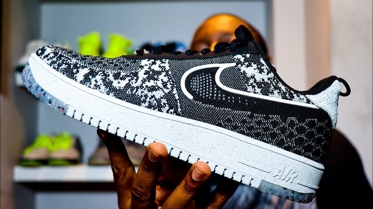 nike air force 1 low crater flyknit black white