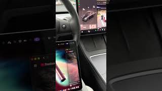 Tesla+iPad=Macmini screen #fsd #automobile #tesla #apple #ipad #sidecar