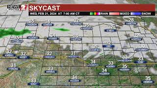 More clouds move in Wednesday with some showers later; slightly cooler air works in