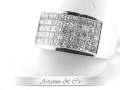 18K White Solid Gold Mens Diamond Five Rows Princess Cut Wedding Band 2.00 Ctw