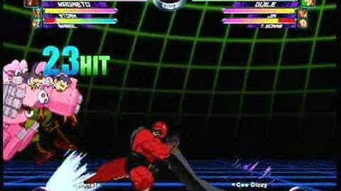 MvC2: Magneto/Storm/Spiral 190% Kill in 5 seconds