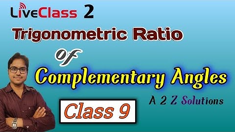 Live 2 🔴Class 9 Trigonometry Ex -1C||Trigonometric Ratios of Complementary Angles Das gupta Banerjee
