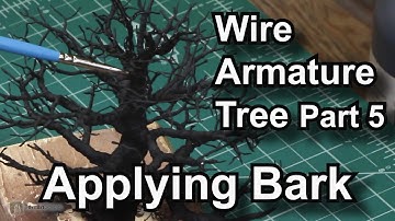 Wire Armature Tree prt.4 -- Applying Bark -2