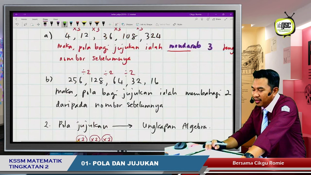 Kssm19 2i 08 Menyatakan Pola Suatu Jujukan Youtube