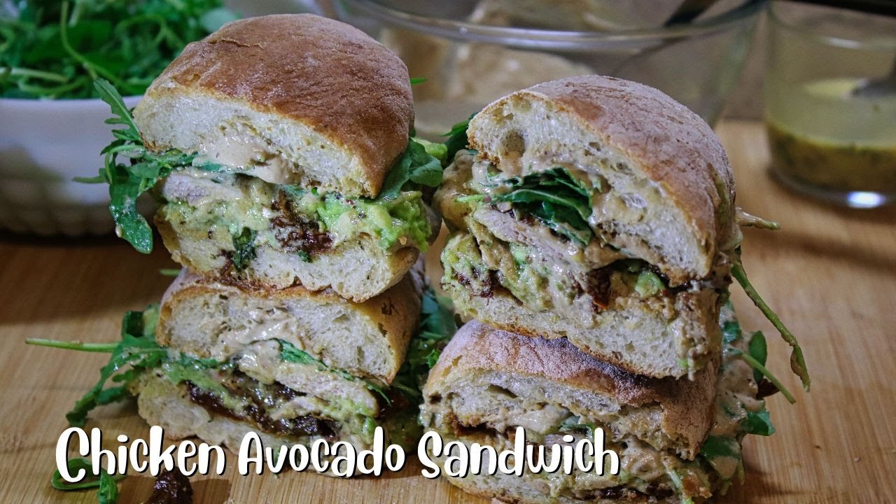 Grilled Honey Mustard Chicken Avocado Sandwich with Tahini Sauce 🥪😋🥑🥗💚