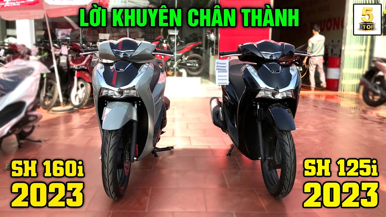 SH 160i 2023 XÁM ĐEN VS SH 125i 2023 ĐEN BÓNG ▶️ LỜI... - youtube
