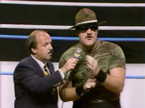 WWE クラシックサージェントスローター＆コロネルムスタファ＜アイアン・シーク＞ Sgt. Slaughter promo on Boot Camp Match vs Iron Sheik - aired 6/16