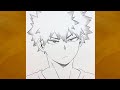 Anime Drawing How To Draw Katsuki Bakugo From My Hero Academia Step By Step Bakugo 