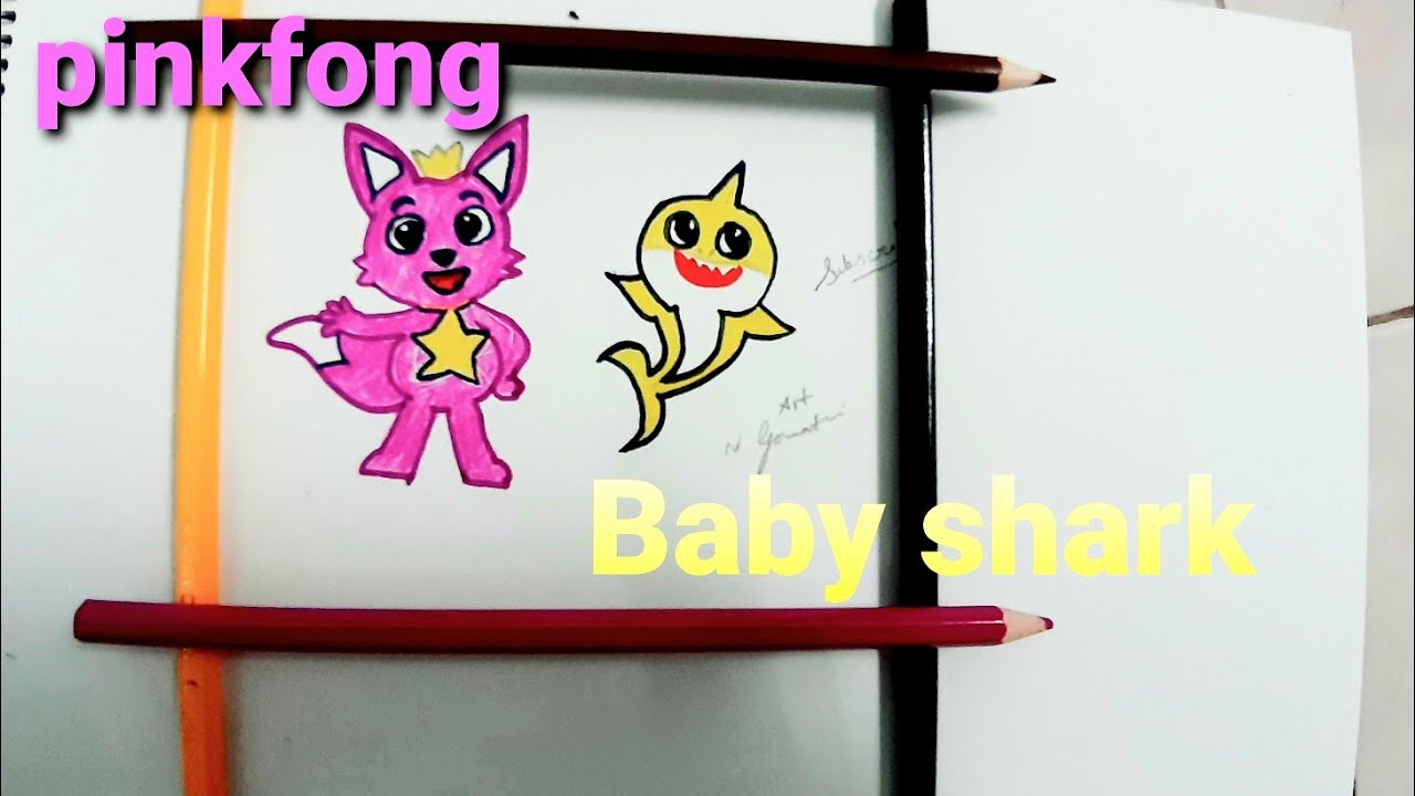 Pinkfong and baby shark pink fong drawing shark drawing kids