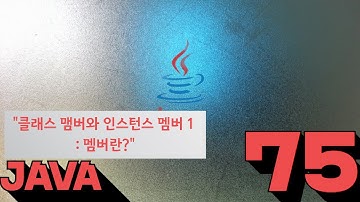 75 Java   클래스 맴버, 인스턴스 맴버 14  맴버란