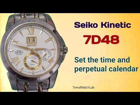 How to set time on Seiko kinetic perpetual watch | Caliber 7D48. - YouTube