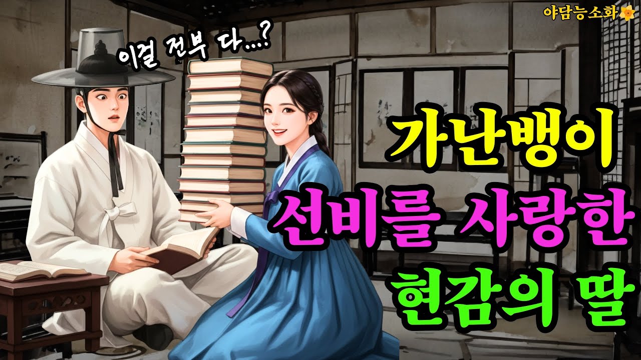 〔야담 능소화 090〕 가난뱅이 선비를 사랑한 현감의 딸 / 야담 야담 야사 전설 민담 설화 옛날 이야기